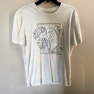 Monstera graphic tee, heather gray t-shirt